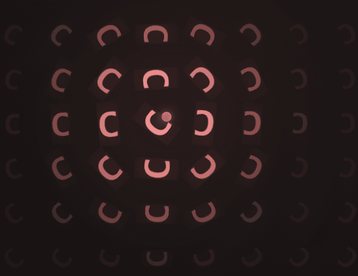 Rotating letters following the light